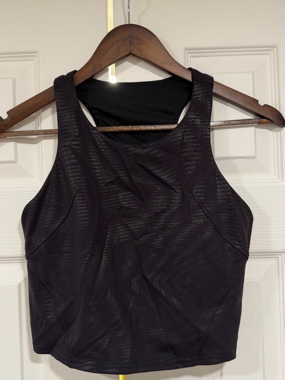 Black Racerback Crop Tank Top - Women